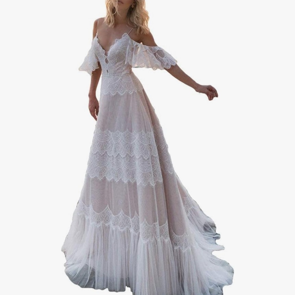 Elegant White Lace Off-Shoulder Dress